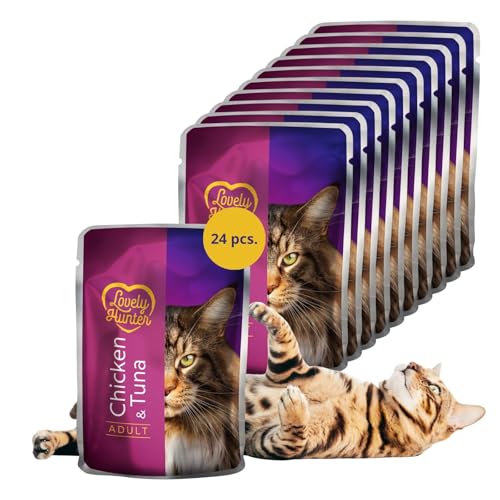 Lovely Hunter mokra karma dla kotów, witalność, kurczak i tuńczyk, 24 x 85 g