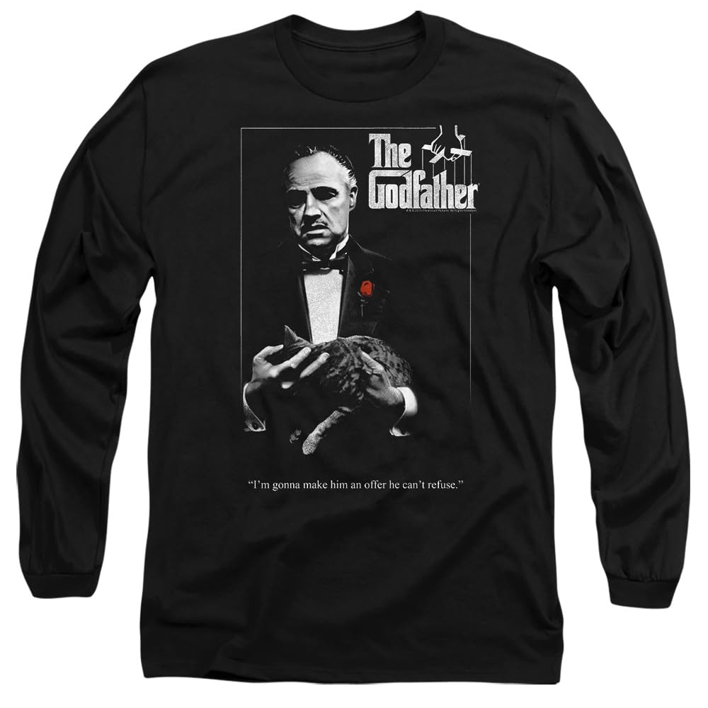 Godfather Poster Mens Long Sleeve T Shirt, Black, Small