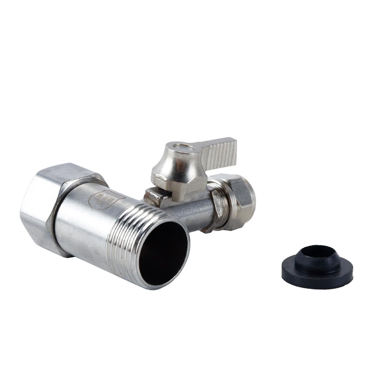 Enwye Water Connection Adapter T-Piece 3/8 x 1/2 x 1/2 Hose Water Connection Garden Hose Distributor Tap Shut-Off Valve Adapter Tap for Connecting 2 Devices