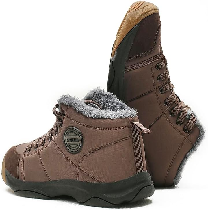 UPSOLO Mens Winter Trekking Snow Boots Water Resistant Shoes Anti-Slip Fully Fur Lined Casual Lightweight Hiking Boot - Image 3