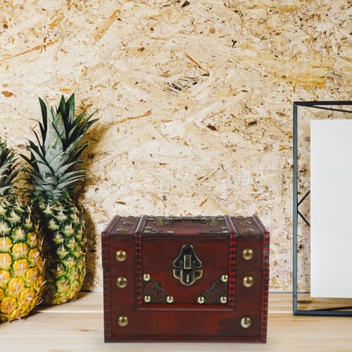 Porte-objets divers vintage bois et alliage boîte bureau