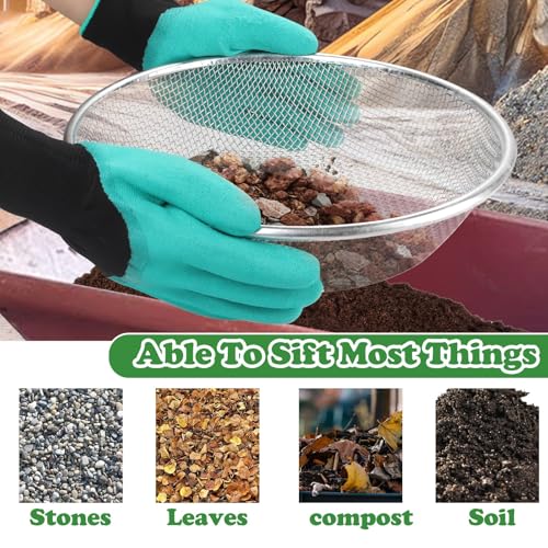 3Pcs Soil, Sand, and Compost Sifter for Gardening – Sieve for Rocks, Dirt, and Organic Material – Fits 5-Gallon Buckets 3 Apertures