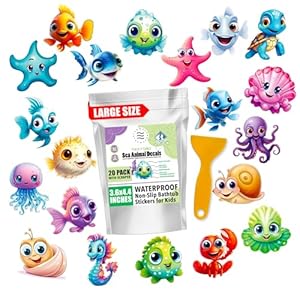 TEKWAVE Anti-Rutsch Aufkleber Meeresmotive, 20 Stück