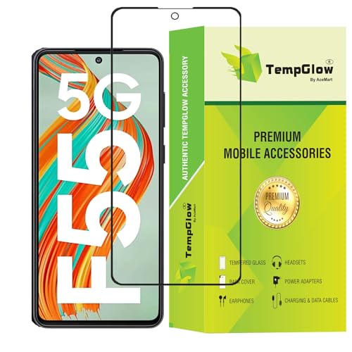 Image of Screen Protector for Samsung Galaxy F55 5G | M55 5G (Black) Tempered Glass Edge-to-Edge 6D Screen Guard With Installation Kit.