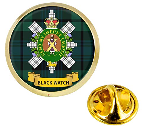 Black Watch Clan Ecossais Crête Revers Épingle Badge en Couleur Or Produit d'Ecosse Cover