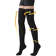 MGANG Medical 20-30 mmHg Compression Stockings for Women & Men, Pair, Thigh High Graduated Compression Socks, Closed Toe, Opaque, Support for Varicose Veins, Edema, DVT, Swelling, Flight, Black M