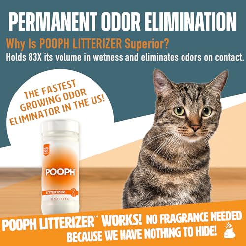 Pooph Litterizer – The litter box civilizer | Cat Litter Deodorizer | Absorbs Moisture & Odor | Cat Litter Scent Deodorizer | Non-Toxic, Eco-Friendly, Fragrance-Free | Safe for Pets and People | 16oz Pooph Litterizer – The litter box civilizer | Cat Litter Deodorizer | Absorbs Moisture & Odor | Cat Litter Scent Deodorizer | Non-Toxic, Eco-Friendly, Fragrance-Free | Safe for Pets and People | 16oz