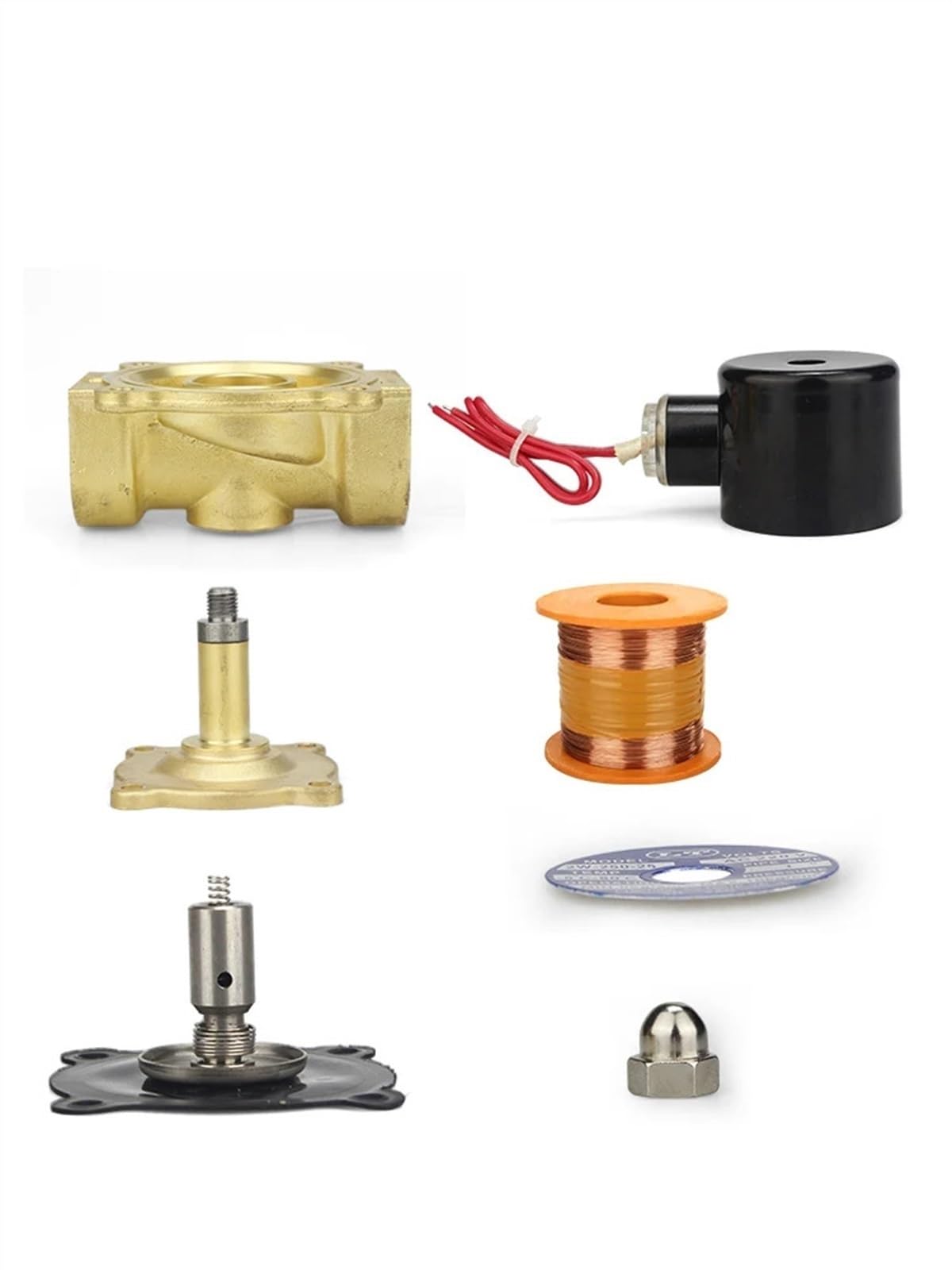 Electroválvula eléctrica de latón, Normalmente Cerrada, de 24 V, 1/4", 3/8", 1/2", 3/4" y 1", neumática, for Agua, Aceite, Helio y Gas.(DN8)