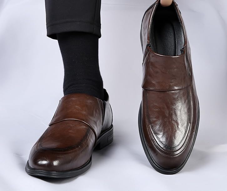 Men's Oxford Dress Shoes Casual Business Formal Classic Slip-On Derby Modern Comfortable Pointed-Toe Shoes2