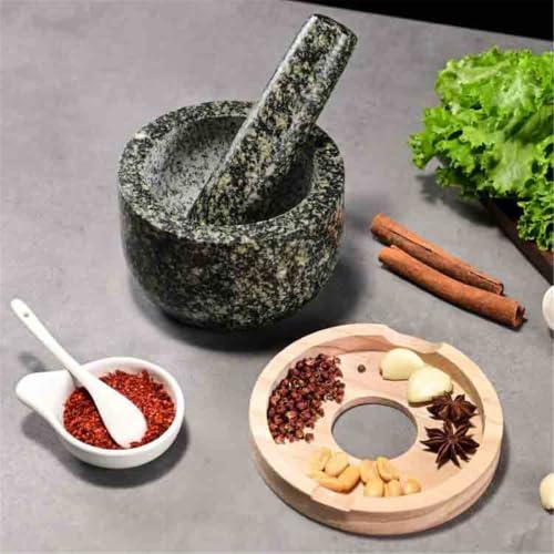 Mortero de cocina juego de mortero triturador semillas nueces especias 7