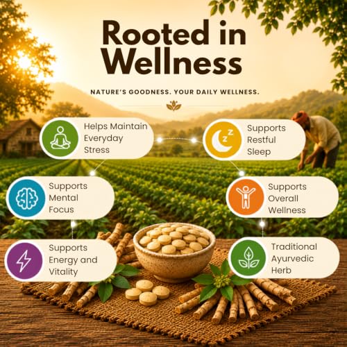 Image of Earthen Story Certified Organic Ashwagandha Tablets (120 Tablets) | Lab Tested for 190+ Pesticides | Ayurvedic Root Adaptogen for Stress, Sleep & Strength | Vegan, Non-GMO