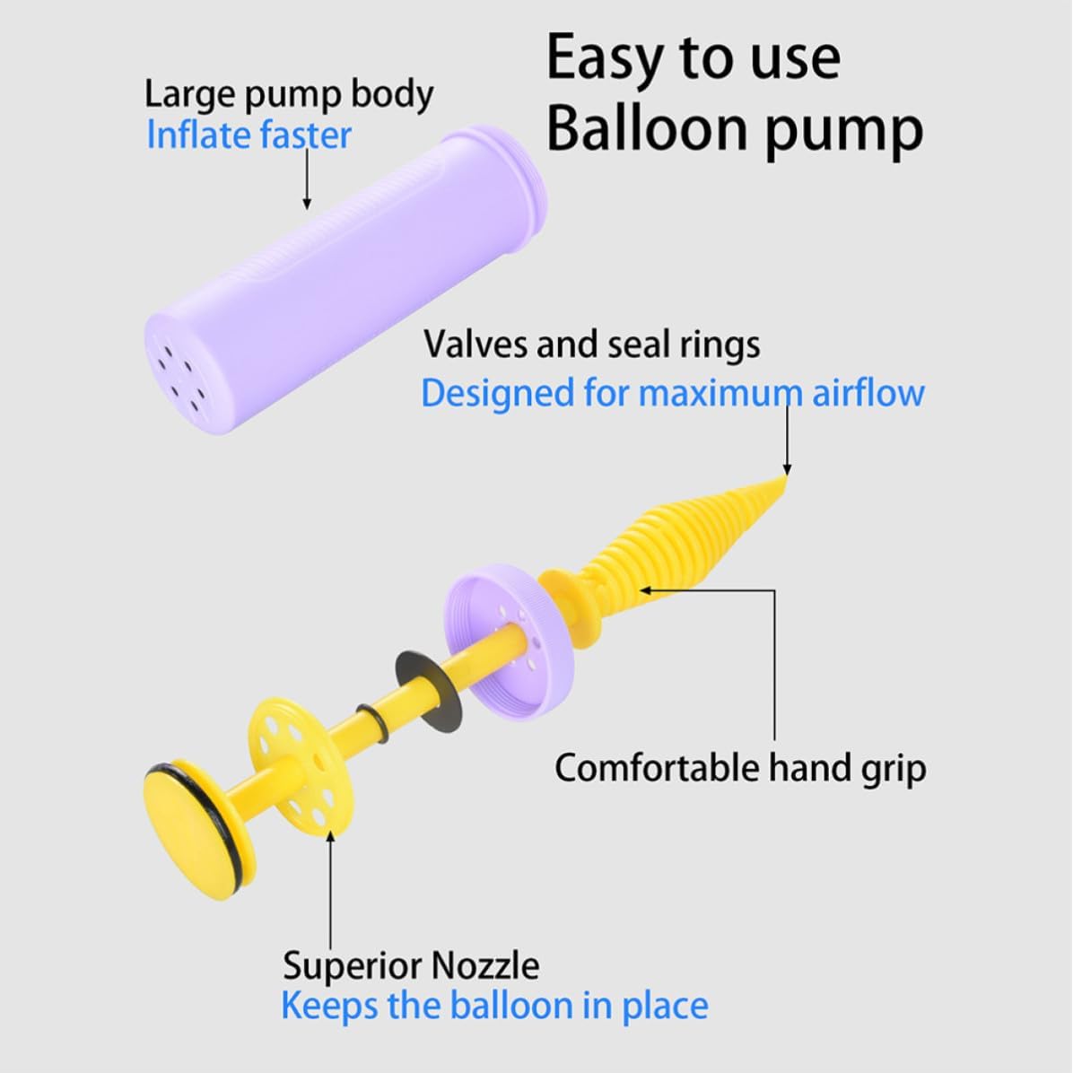Manual Balloon Pump 5pcs Plastic Portable Air Pumps Xmas Halloween Season