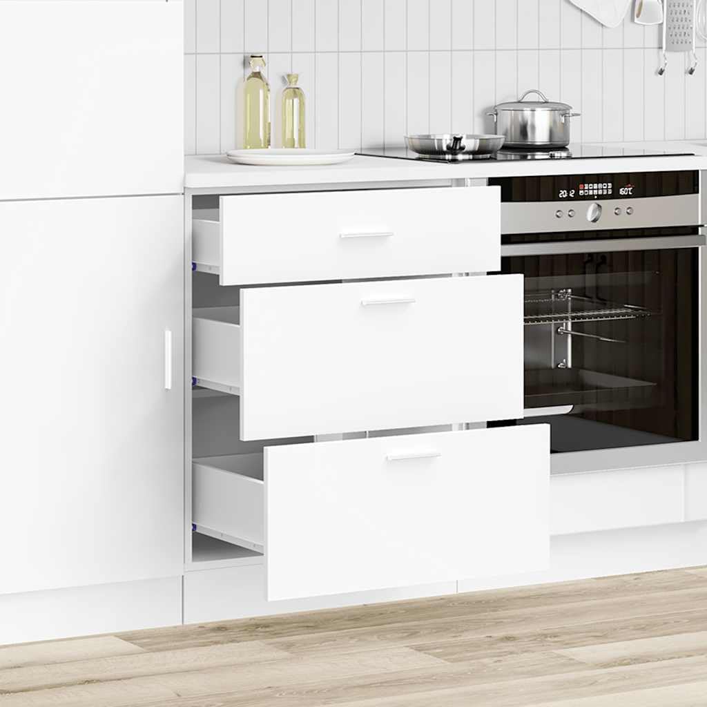vidaXL Meuble Bas de Cuisine Lyon en Bois d'ingénierie Blanc