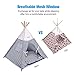 isYoung Pet Tent Bed, Pet Teepee House for Cats and Little Dogs Washable Navy Stripe Style with Breathable Mesh Window - Come with A Mat, Used All Year (Pet Tent Bed)