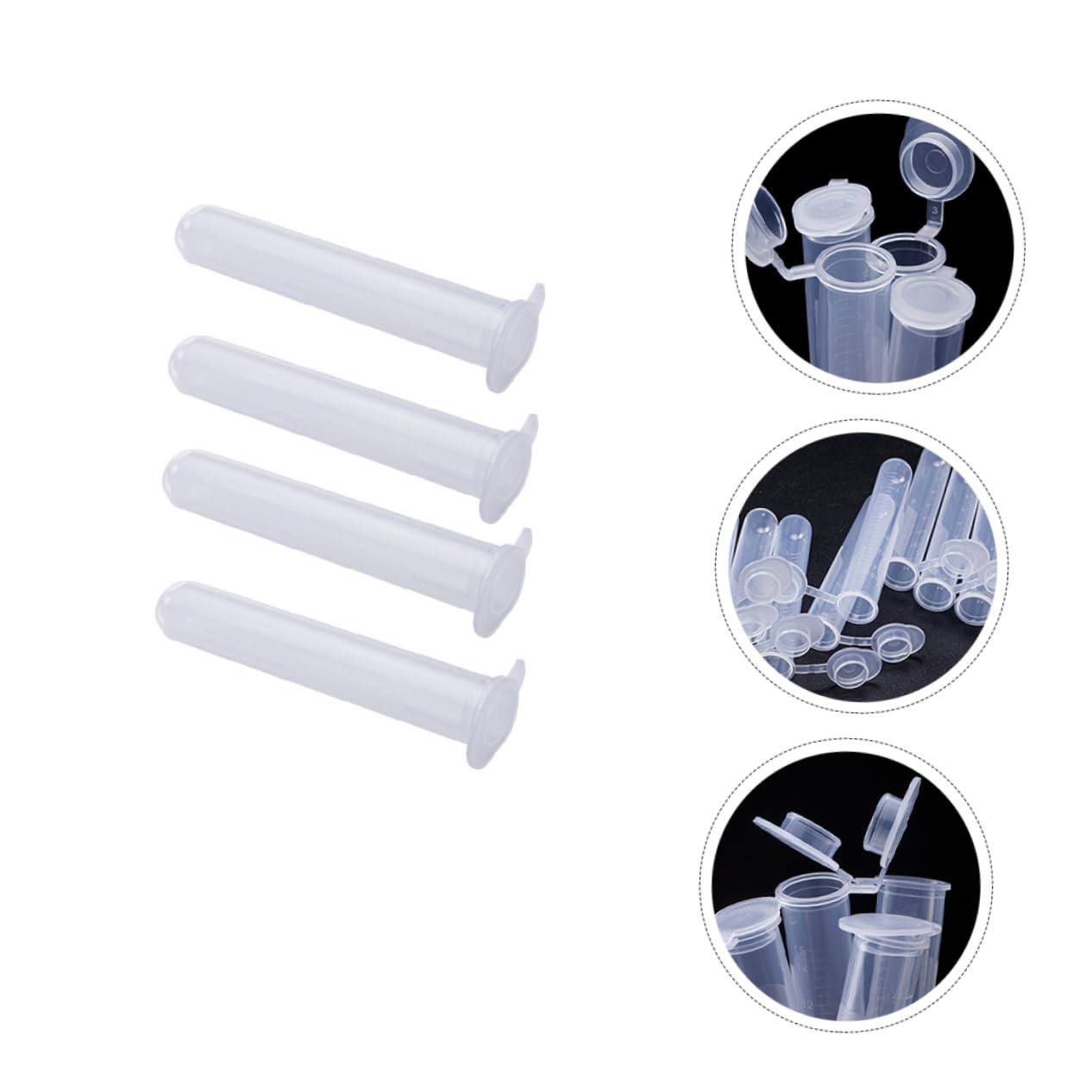 100pcs Test Tubes Scale and Cover for Sample Storage for Labs Biology Research and Experiments Material