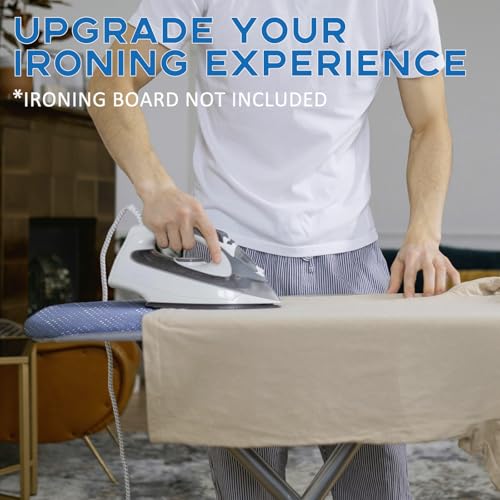 Image of Ironing Board Cover with Padding 15x54, RAINHOL Full Size Padded Iron Table Cover with Aluminum Coated, Elastic Edge, Standard Size, Extra Thick, Blue Pattern
