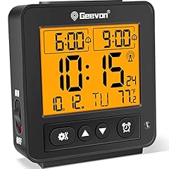 Geevon Small Atomic Travel Alarm Clock with Auto/ 8 s Backlight, 2 Alarm Settings, Temperature