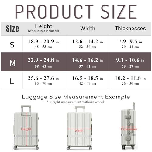 Luggage Cover Protector, Travel Suitcase Cover, Washable Luggage Protector Suitcase Cover Fit 18-28 Inch Luggage (1-Black, M (22-24 inch))4