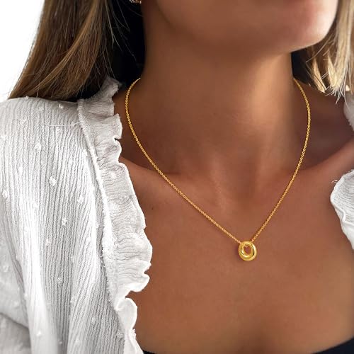 Gold Necklace for Women - 18K Really Gold Filled Sun Knot Heart Infinity Pendant Necklace Dainty Pendant Choker Necklaces Birthday Gifts Waterproof Good Jewelry for Women 5