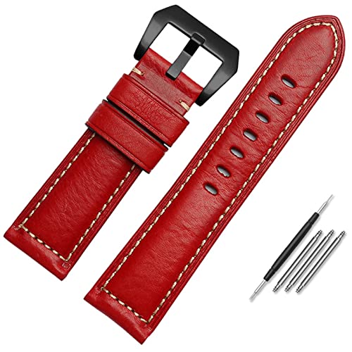 Bracelet de montre en cuir italien 22mm 24mm 26mm pour Seiko