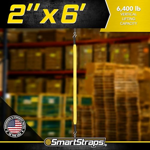 SmartStraps 2”x6’ Nylon Webbing Sling (1pk) – 6,400lb Vertical Lifting Capacity – Safely Lift Heavy Loads, Made with Strong Flexible Webbing, Small, Yellow by SMARTSTRAPS - Image 2