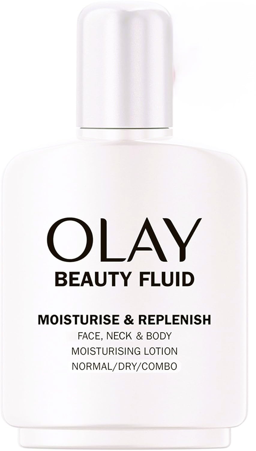 Olay Lozione Beauty Fluid Idrata e Nutre Viso, Collo e Corpo, Per una Pelle Morbida e Liscia come la Seta, Idratazione Leggera che dura 24 ore, 100ml