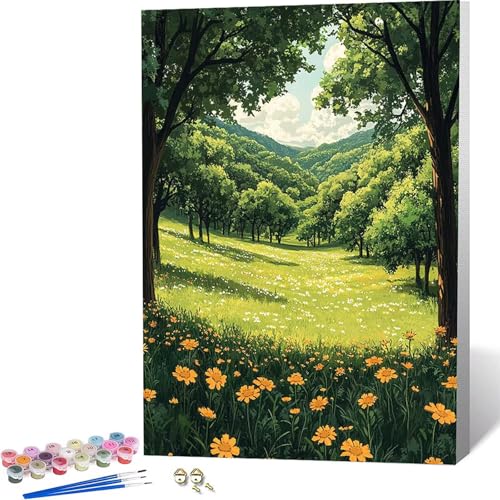 Paint by Numbers �X �������G ���i �y�C���g�o�C�i���o�[, ��l�p�����h��G�L�����o�X�N���t�g �u���V�ƃA�N�����G�̋�� �z�[�� �I�t�B�X����, �����ւ̃M�t�g 20x30 cm -zjn2604OV