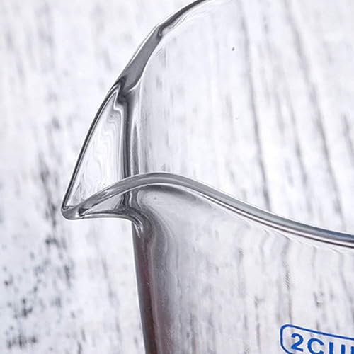 Miniatura 6 de Fairnull 2 tazas medidoras tazas medidoras de vidrio de borosilicato de alta calidad sin BPA resistentes al calor con asa medición precisa con