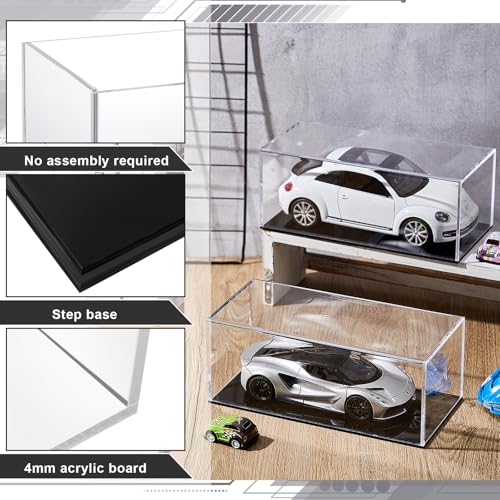 Image of Juexica 4 Pcs 1:24 Clear Acrylic Model Car Display Case