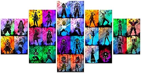 KAIWALK Anime Poster Print on Canvas Painting Wall Art for Living Room Decor Boy Gift (Unframed, Q-Colorful Anime)