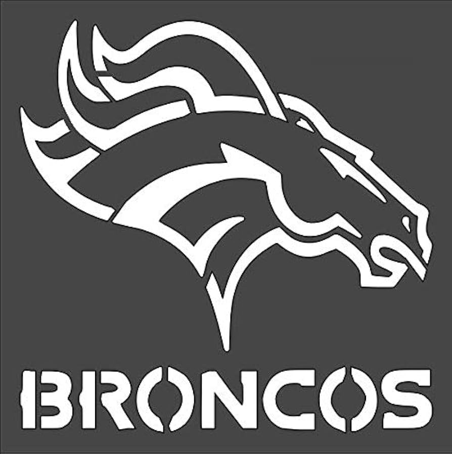 Denver broncos logo stencil Clearance