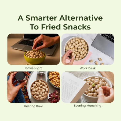 Image of Bolas Roasted & Salted California Pistachios 500g | Pista | Rich in Protein, Phosphorus & Dietary Fibre | Low Calorie | Crunchy Healthy Snack | Dry Fruits