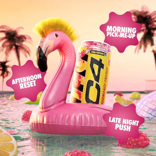 Image of C4 Performance Energy Drink, Pink Lemonade - Zero Sugar Carbonated Pre-Workout Energy, 200mg Caffeine with Beta Alanine, 16 Fl Oz Cans (12 Pack)