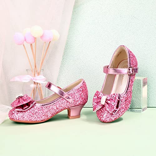 Image of PANDNAINJIA Girls Dress Shoes Toddler Heels Mary Jane Pumps