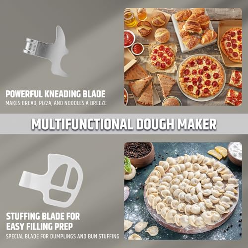 Razorri Electric Dough Maker, 5L 4.5QT Household Dough Mixer with Ferment Function, Microcomputer Timer, Stuffing Blade & Stainless Steel Bowl for Bread, Pizza, Noodles, Dumplings by Razorri - Used condition - Image 6