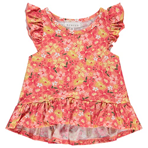 BTween 4 Pack Girls Tops, Tees Blouses Short Sleeve Tshirts, Ruffle Top and Off Shoulder Shirt Bundle3