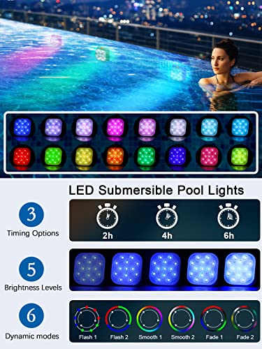 2 Packs Led Submersible Pool Lights + Led Pool Lights With App Control #TOP7