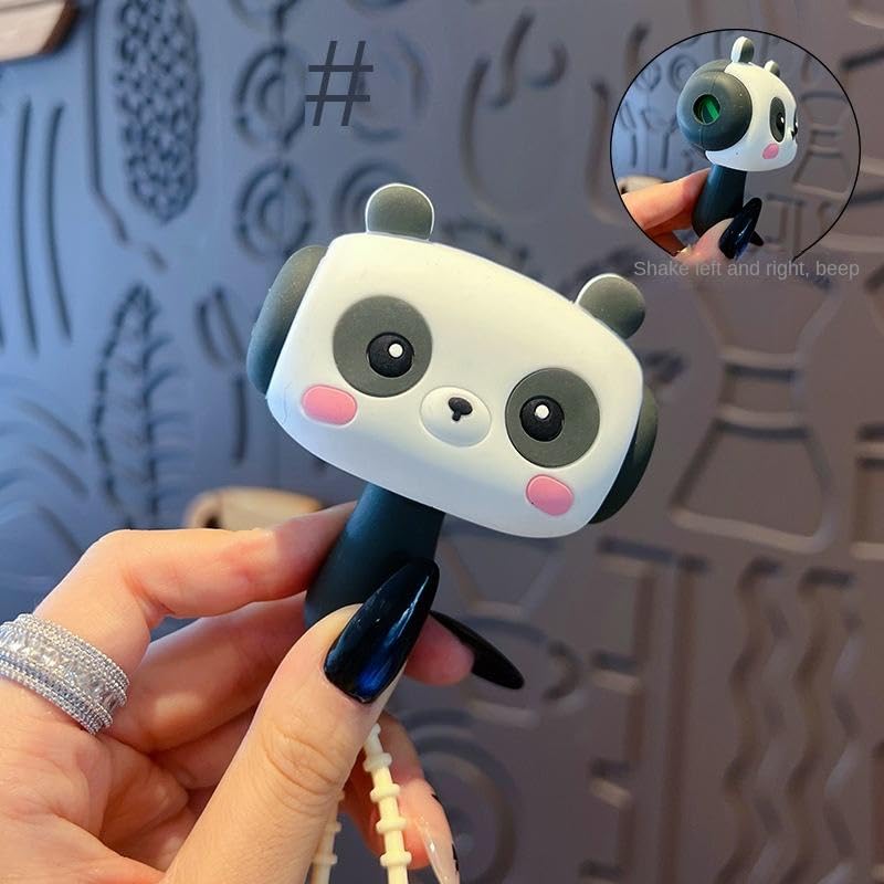 Image of SAJANI Cute Cartoon Hammer Choo Choo Keychain With Sound For Kids, Shake Left Right Musical Beep Hammer Toy, Soft Grip Cartoon Handheld Sensory Keychain For Babies & Toddlers