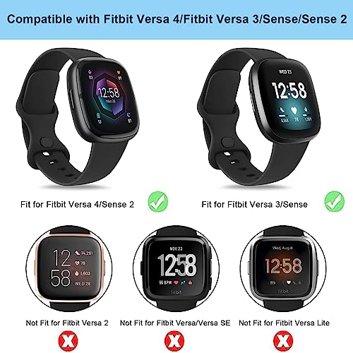 Strap for Fitbit Versa 4/ Versa 3 Straps for Women Men/Fitbit Sense/Sense 2 Strap, Soft Sport Watch Strap Replacement Wristbands for Fitbit Versa 4/Versa 3/Fitbit Sense/Sense 2 (Light Pink, Small)