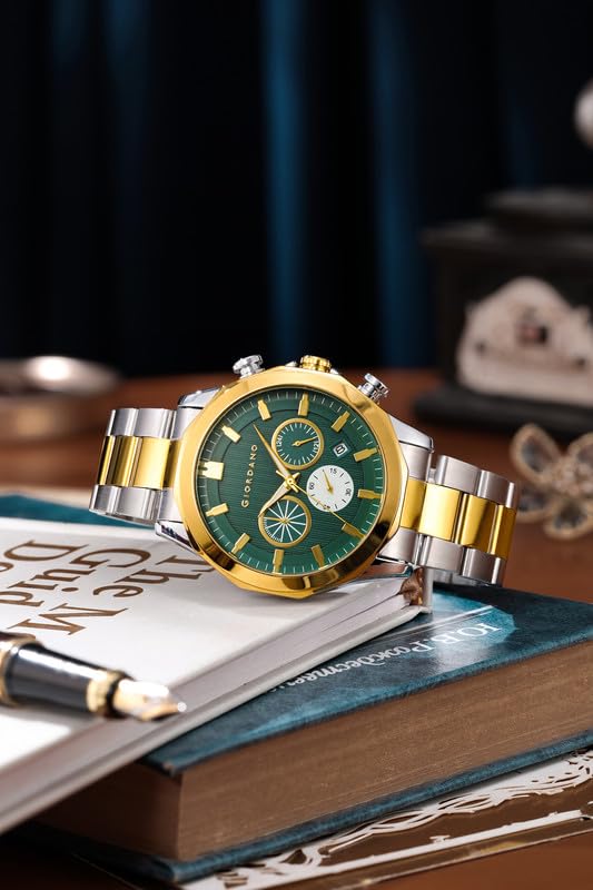 Image of Giordano Multi-Function Analog Watch for Men with Textured Dial, Classic Stainless Steel Strap and Date Function