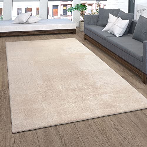 Paco Home Soft Runner Rug in Brown Beige Cozy Rug Anti-Slip Solid Color Washable, Size: 2'8