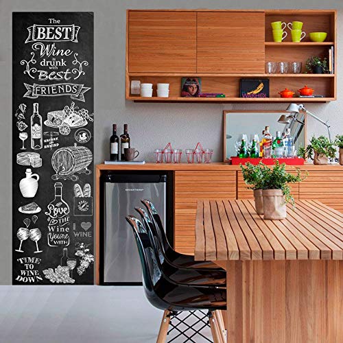 Adesivo Parede Chalkboard lousa Adega, Vinhos e Queijos 1,80 x 0,50 m