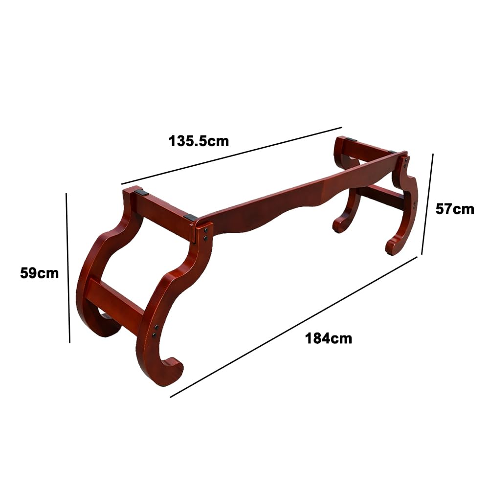 Stojak Guzheng z drewna sosnowego, odpowiedni dla Guqina o wysokości 163 cm | Solidne i trwałe, łatwe w montażu, antypoślizgowe nóżki i ażurowe rzeźbienie