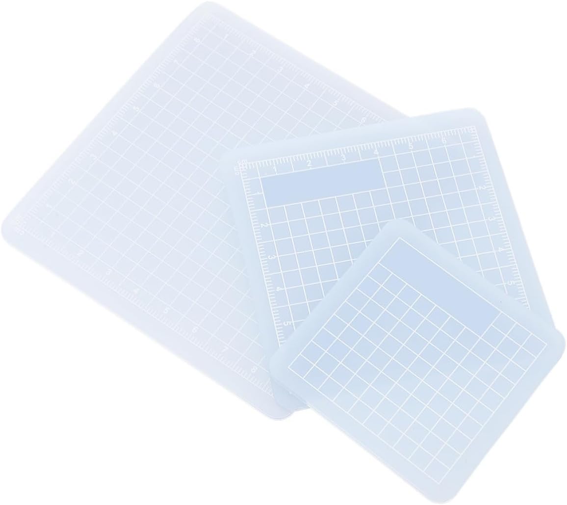3pcs Pvc Cutting Mat Non-slip Smooth Art Cutting Mat for Office Sturdy Translucent Surface