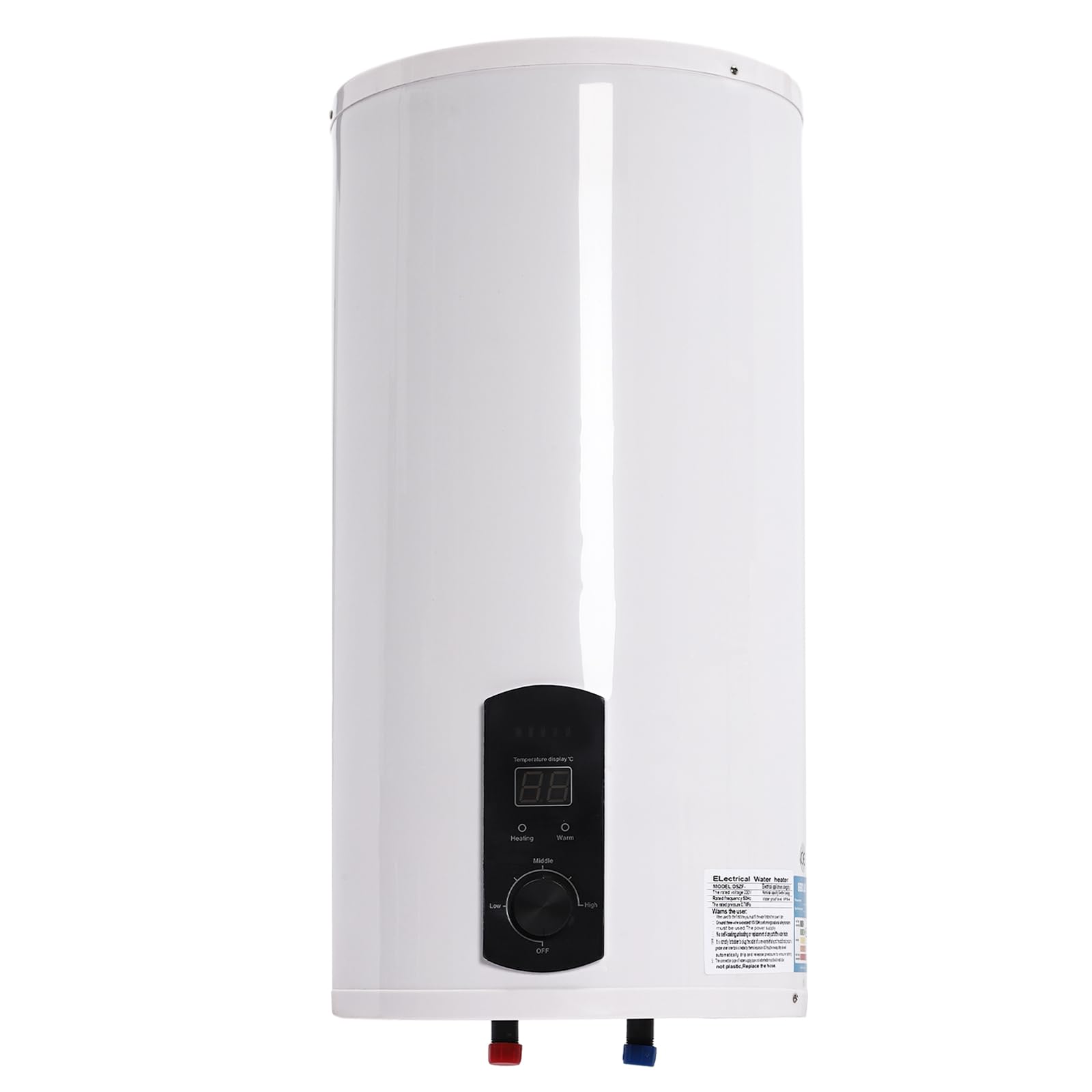 2KW Elektro Warmwasserspeicher 50L/80L/100L ABS Boiler Warmwasserboiler mit LED-Bildschirm, Kalt und Warm Wasserboiler 220V für Badezimmer, senkrecht gehängt(Volumen: 80L, Innenfutter: 50L)