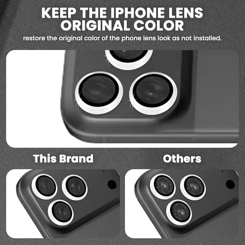 Image of ArmourPro Premium Camera Lens Protector Tempered Glass Compatible For iPhone 17 Pro Max Tough HD Individual Aluminum Alloy Rings 9H Camera Cover, Scratch-Resistant,Camera Lens Protection| Silver