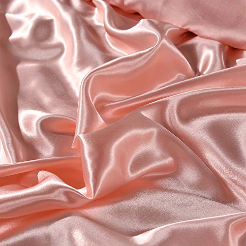 Erosebridal Hotel Pink Duvet Cover Twin/Single Silk Like Satin Bedding Set Summer Reversible Quilt Comforter Cover Honeymoon Sexy Luxury Soft Lightweight Brushed Bedspreads For Farmhouse Room Decor #TOP3