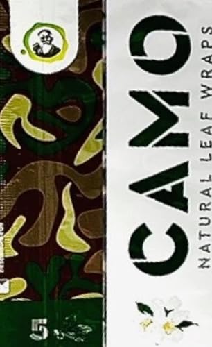 Envolturas de camuflaje de hojas naturales afganas, 6 paquetes de sabor natural, 30 hojas con una calcomanía oficial de Camo Cones