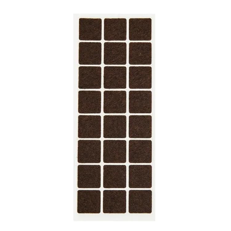 Smartizi Kare Yapışkanlı Mobilya Altlığı (Tek Plaka x 24 Adet) - 2.5x2.5 cm Standart Boy Çizilmez ve Ses Kesici Ped