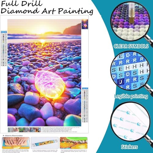Diamond painting 70x100cm plage coucher de soleil kit 5D - 2